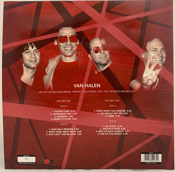 Van Halen - Live in California 1992 Limited Edition Translucent Red Vinyl 2 LP